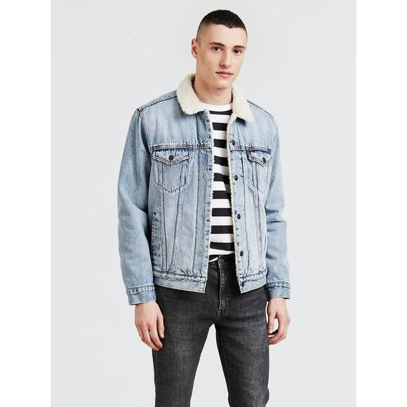 Levi's Mens Sherpa Trucker Jacket Size L - Picture 1 of 3